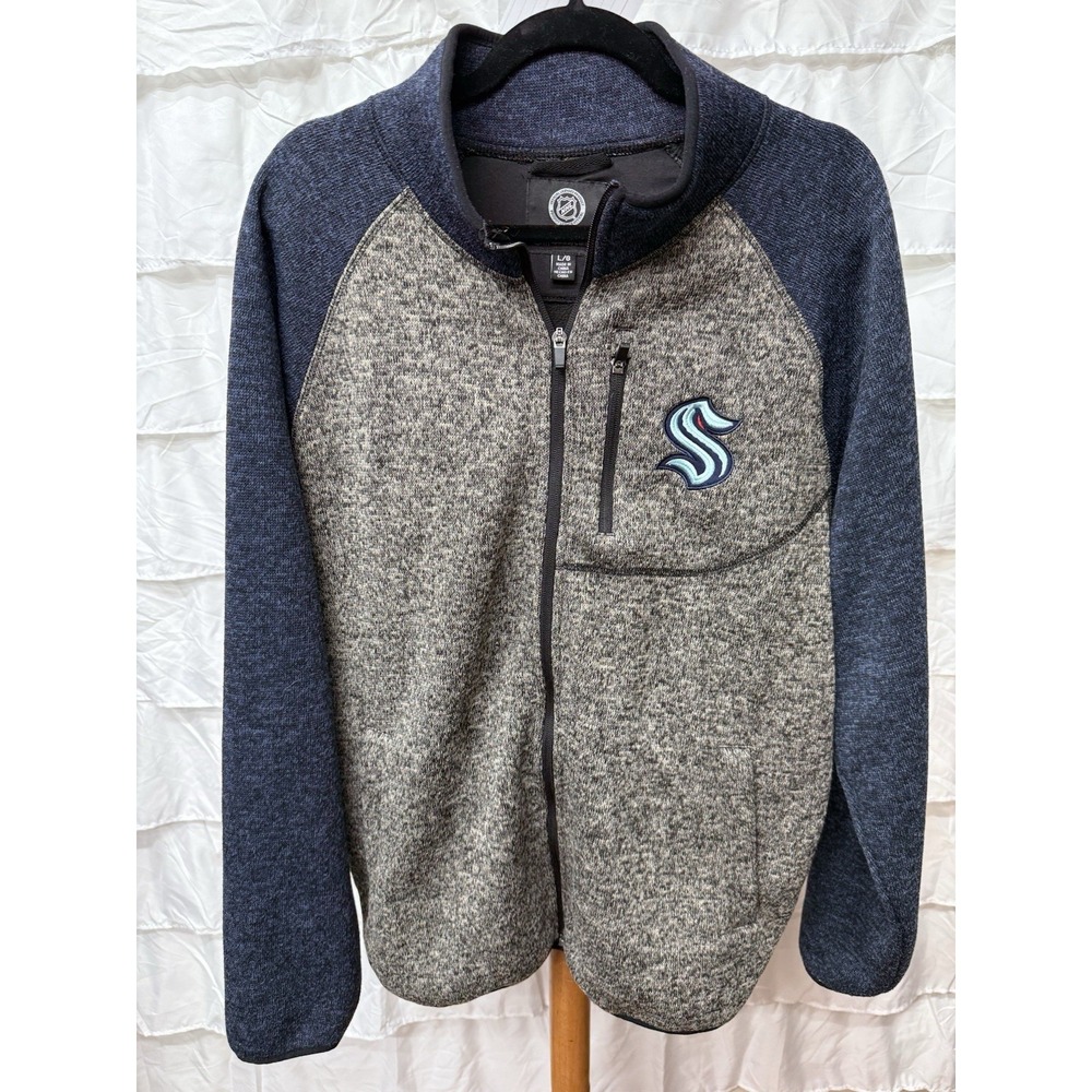 Men's G-III Sports by Carl Banks Blue/Gray Seattle Kraken Full‎ Zip Jacket Sz L